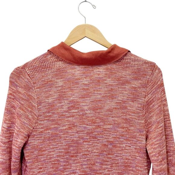 NWT Free People Making Memories Cropped Henley Sweater Size Medium Terra Cotta - Picture 6 of 15